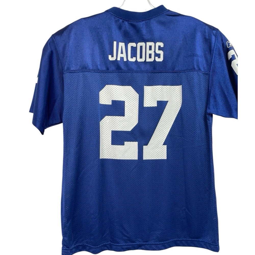 NY Giants # 27 Brandon Jacobs NFL Team Youth XL‎ Blue Football Jersey (U19) EUC